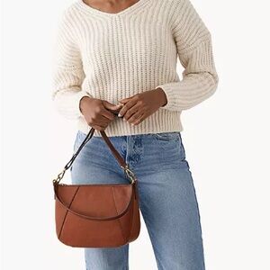 Fossil Skylar Crossbody Bag Cognac Leather